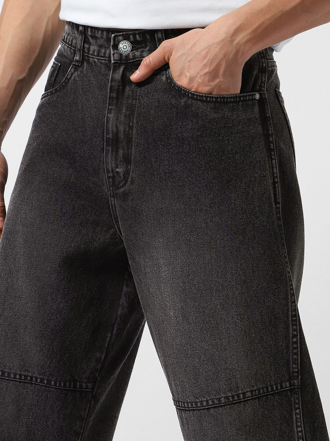 Urbano Fashion Baggy Fit Cut and Sew Panelled Jeans