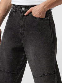 Urbano Fashion Baggy Fit Cut and Sew Panelled Jeans
