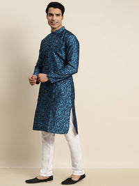 SOJANYA Men Silk Blend Woven Design Kurta