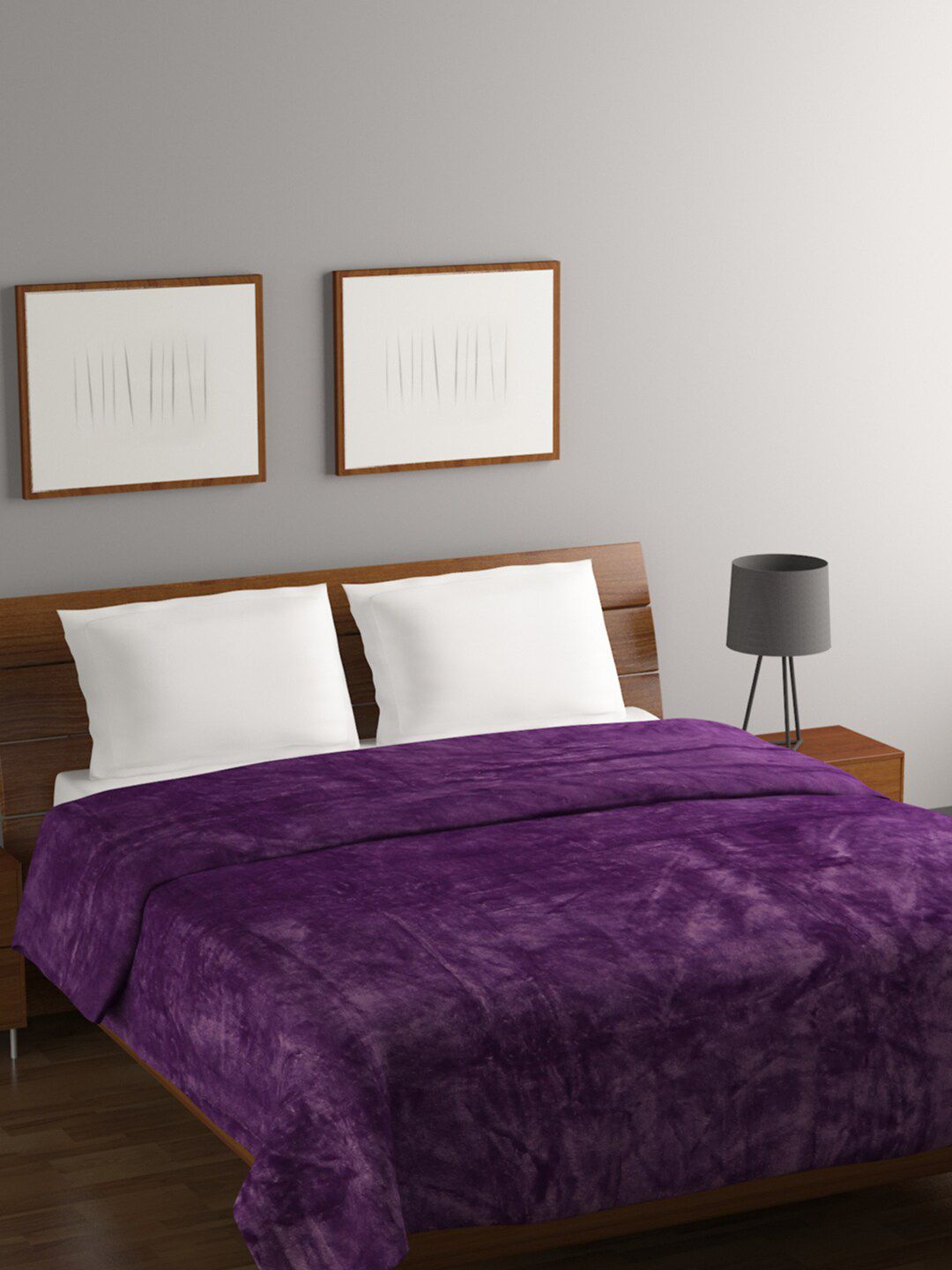 BOMBAY DYEING Fidelis Purple Mild Winter 284 GSM Double Bed Blanket