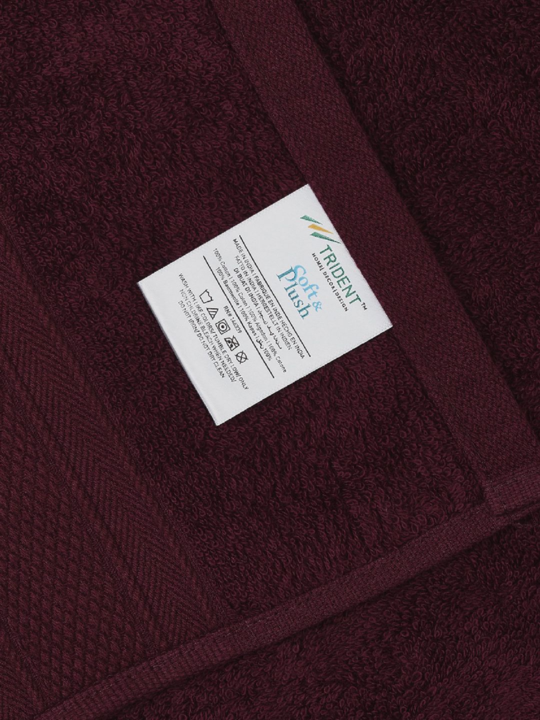 MYTRIDENT Set Of 6 Burgundy-Coloured Solid Pure Cotton 500 GSM Towels