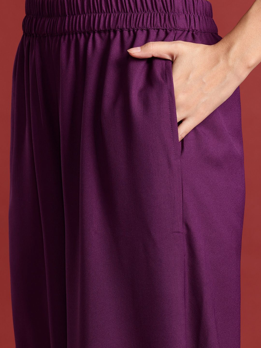 all about you Women Round Neck Flared Leg Co-Ords