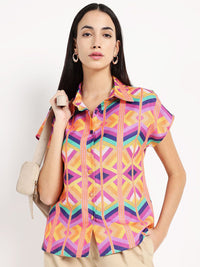 Rareism Women Shirt Collar Ragular Top