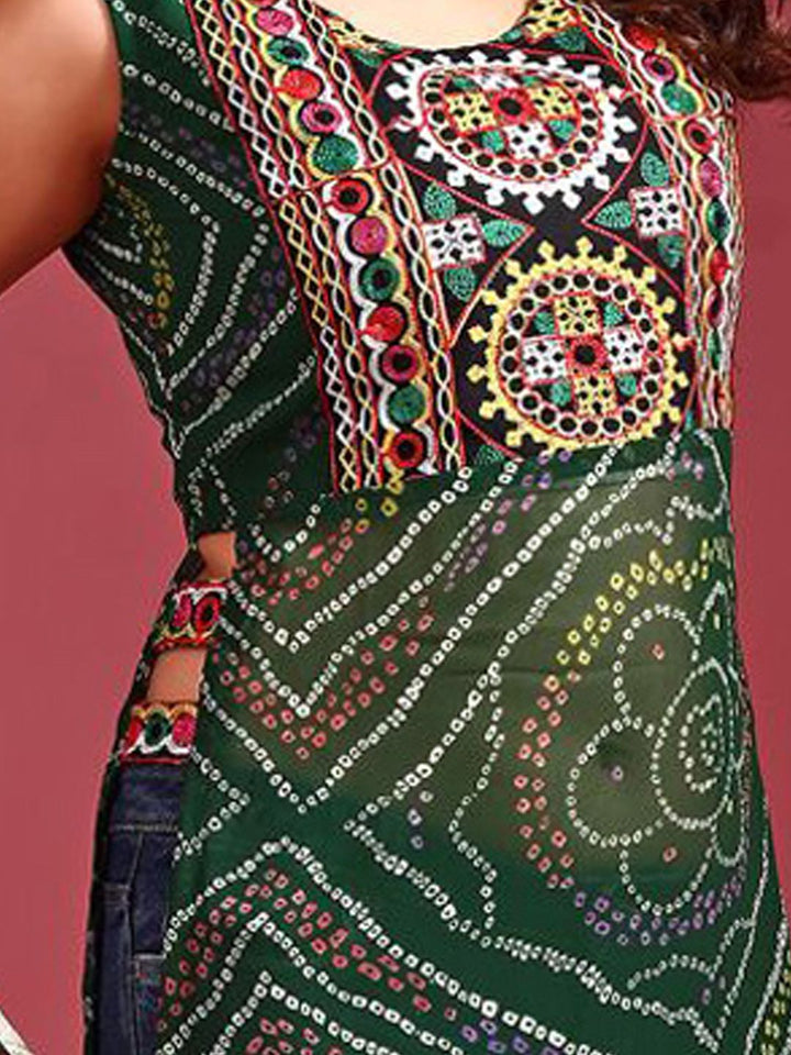 KALINI Bandhani Printed Regular Georgette A-Line Kurta
