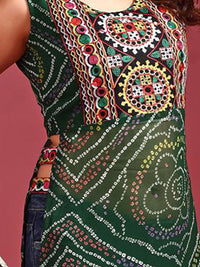 KALINI Bandhani Printed Regular Georgette A-Line Kurta