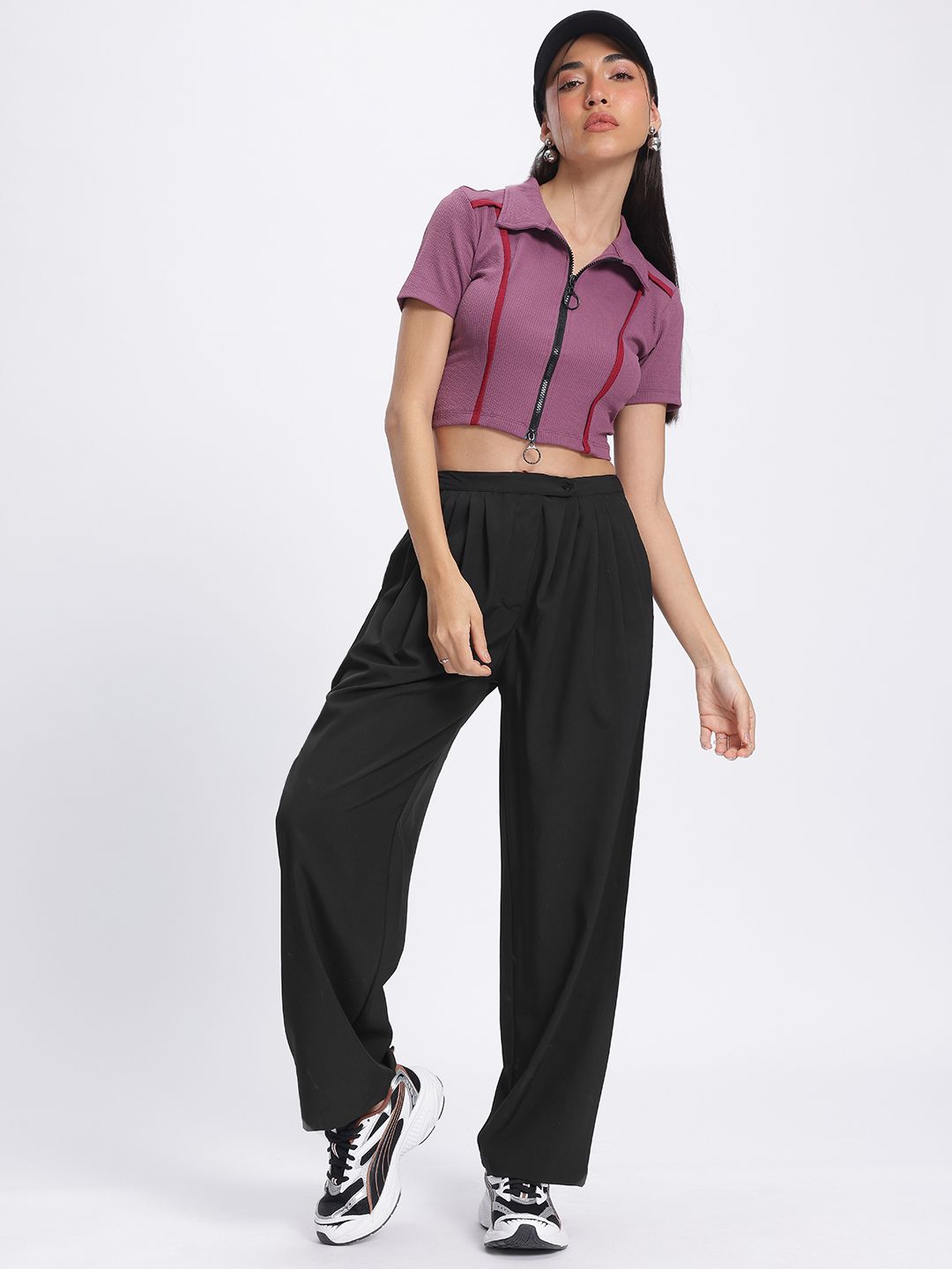 DressBerry Women Pleated Perfection Regular Trouser