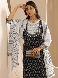 Libas Ethnic Motifs Printed Regular Gotta Patti Pure Cotton Kurta with Palazzos & Dupatta