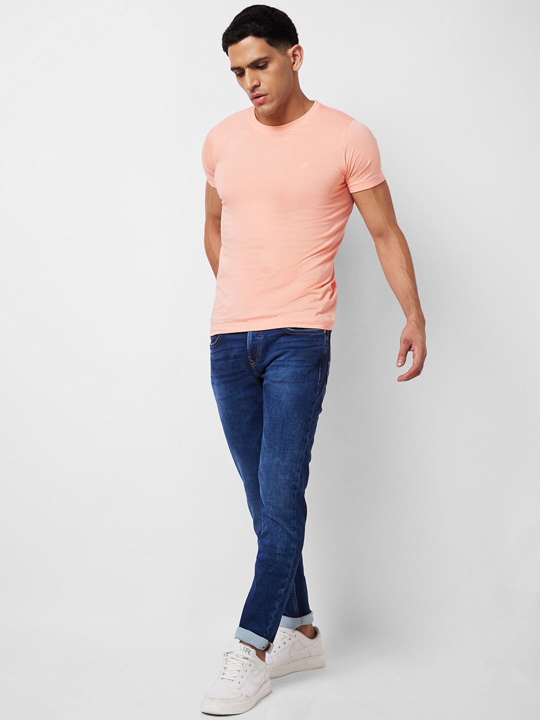 SPYKAR Men Slim Fit Low-Rise Heavy Fade Stretchable Jeans