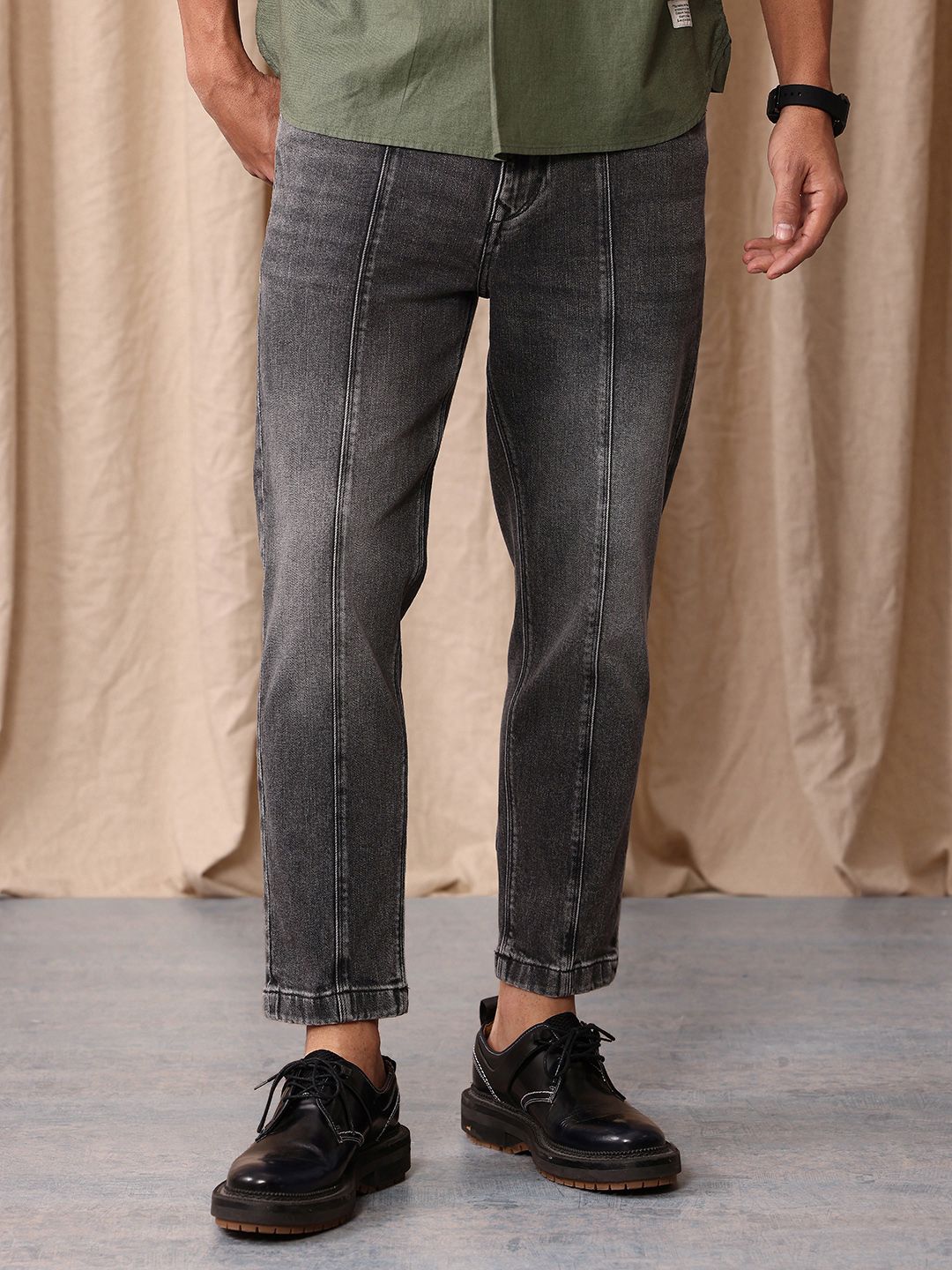 Mr Bowerbird Men Tapered Fit Mid-Rise Heavy Fade Stretchable Jeans
