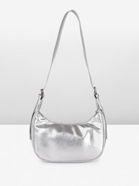 DressBerry Textured Half Moon Shoulder Bag with Bow Detail