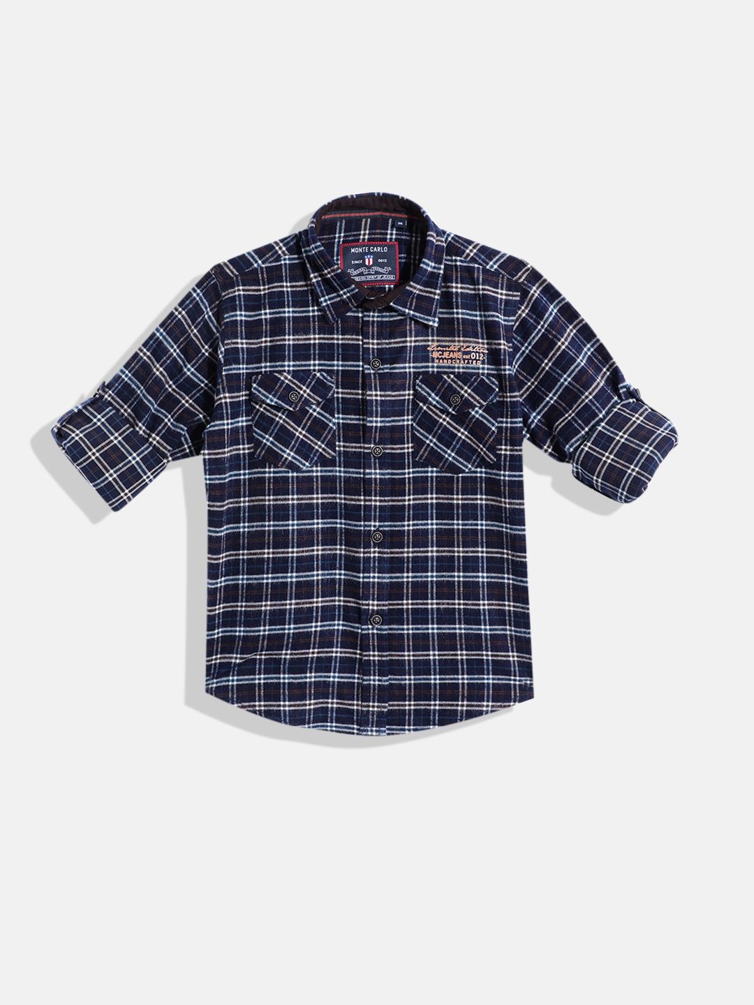 Monte Carlo Boys Checked Flannel Smart Fit Shirt