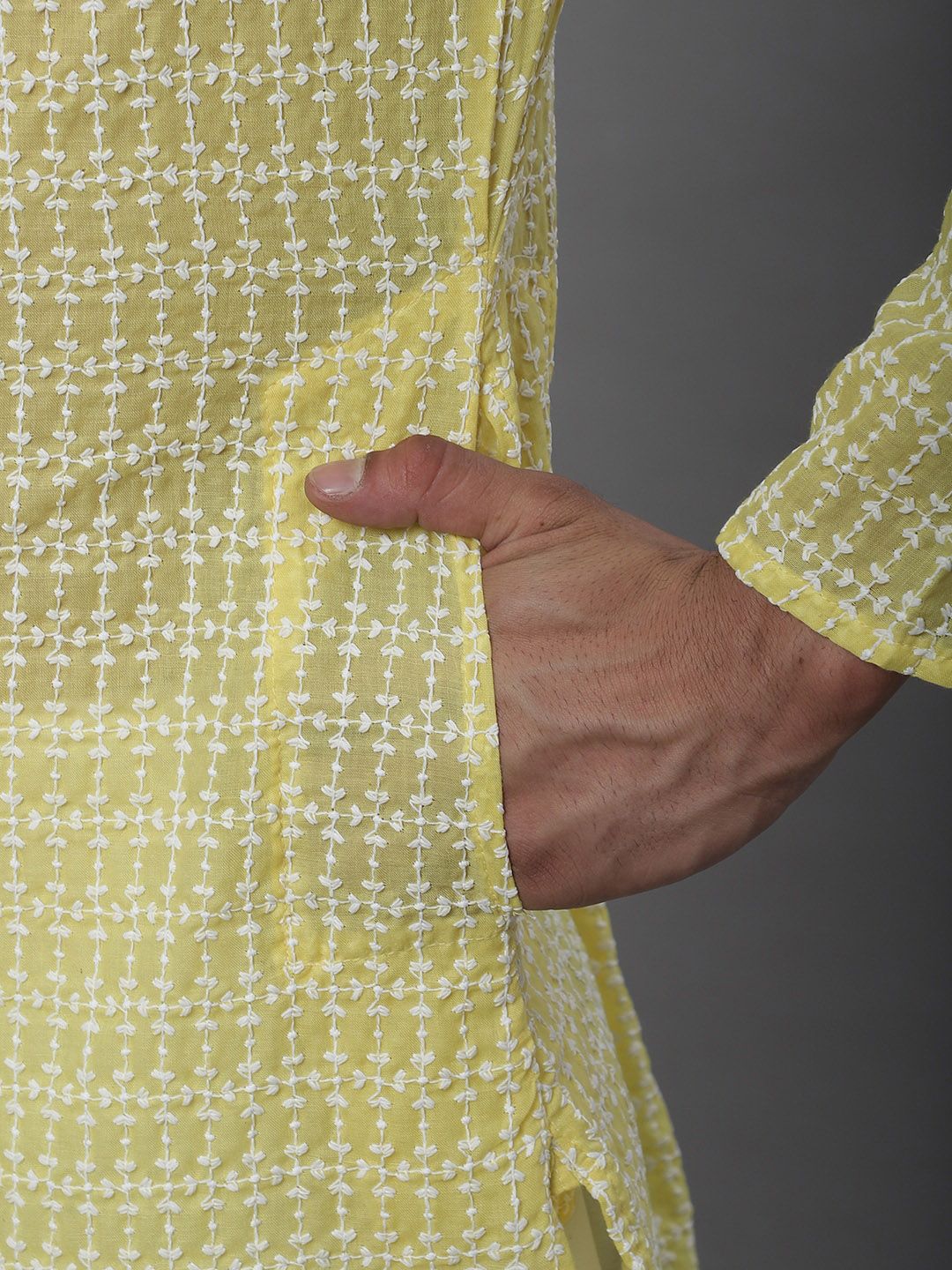 SOJANYA Kurta Kapas Tulen Sulaman Geometrik Dengan Piyama