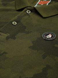 The Indian Garage Co Men Camouflage Printed Polo Collar T-shirt