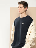 Difference of Opinion Men Navy Blue Pure Cotton Drop-Shoulder Oversized Fit T-shirt