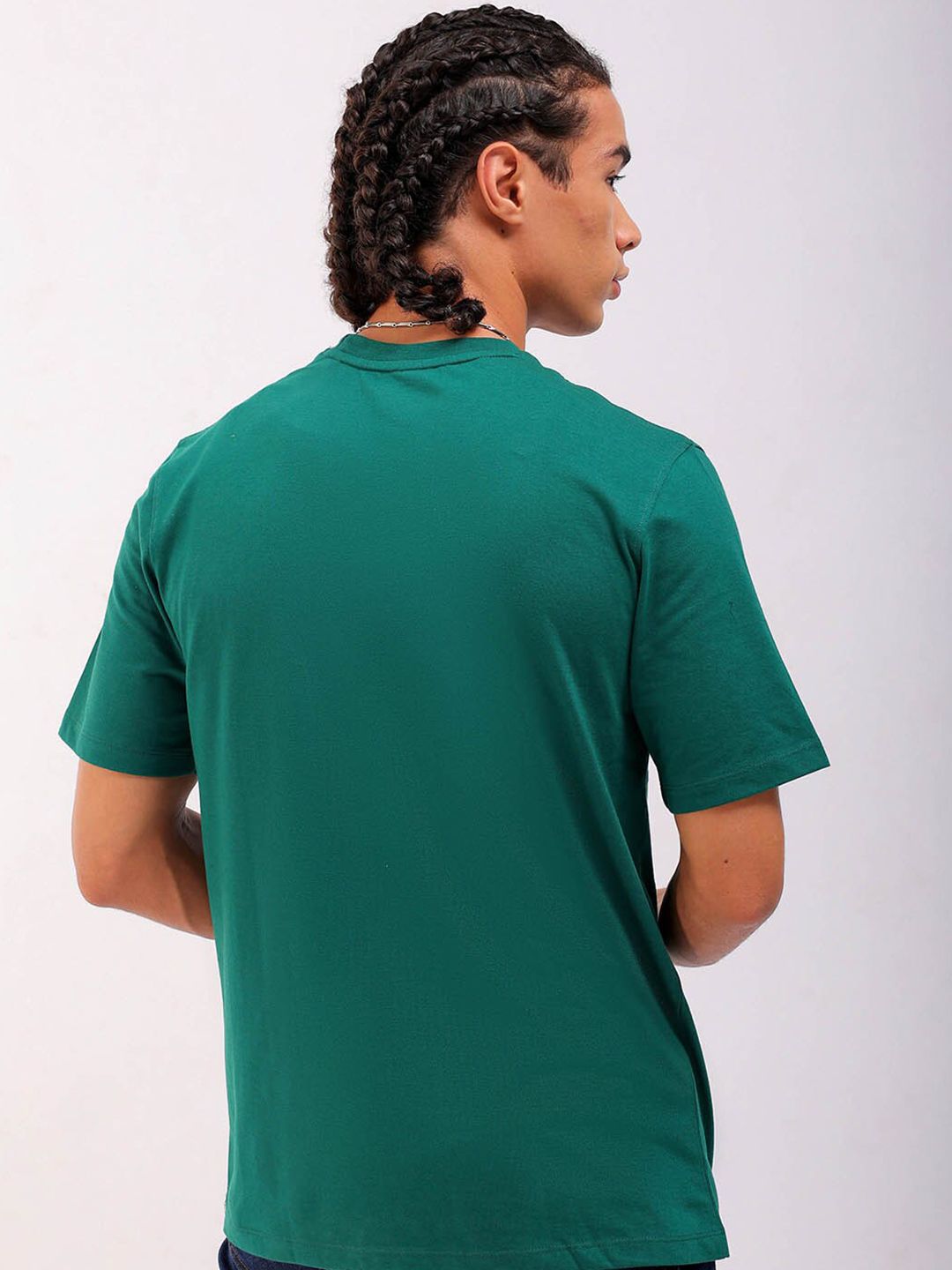 The Indian Garage Co Round Neck Short Sleeves Cotton Slim Fit T-shirt