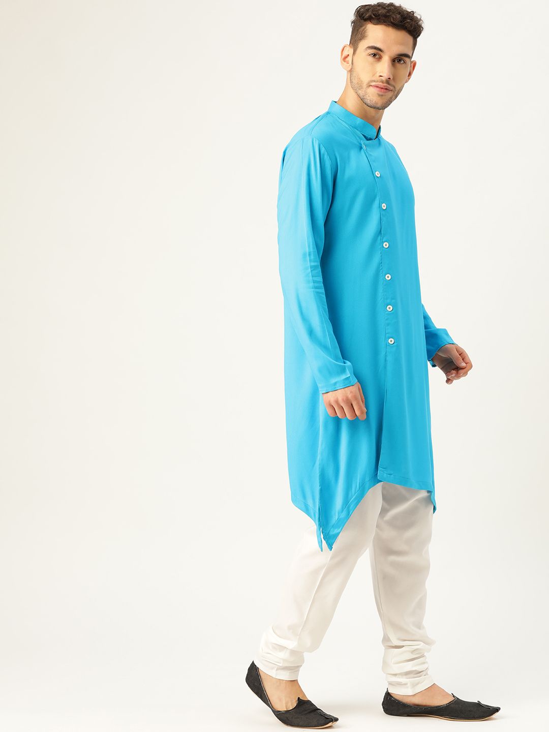 SOJANYA Men Blue Solid A-Line Kurta