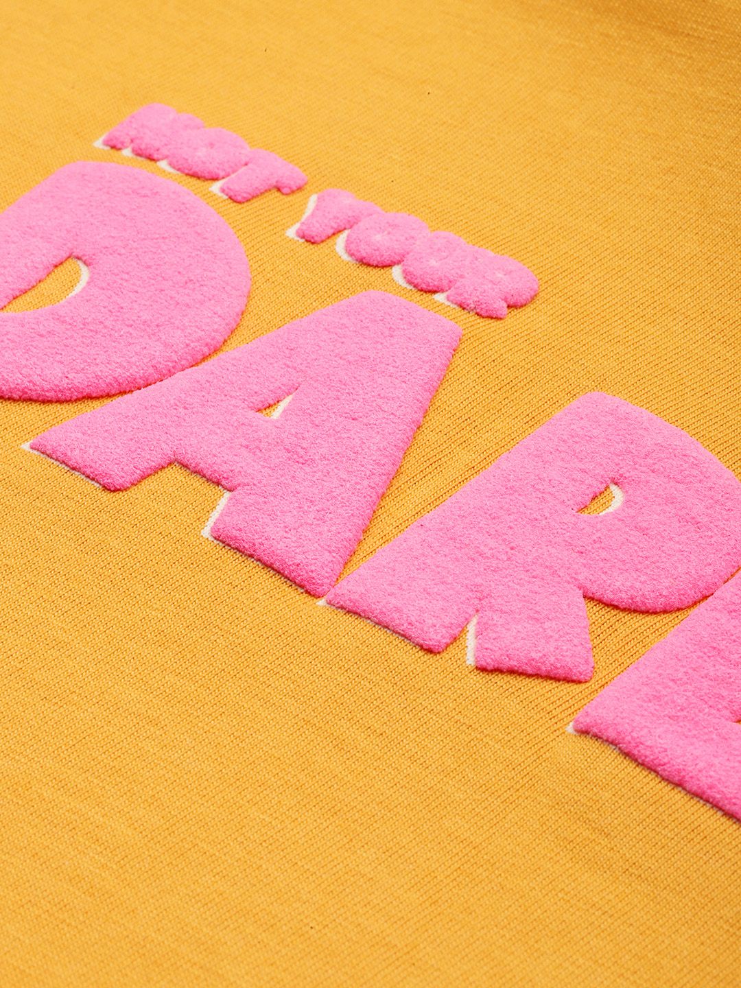 Difference of Opinion Women Typography Printed Embossed Oversized T-shirt