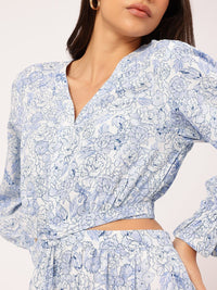 DressBerry Feminine Flair Floral Printed Cut-Out Maxi Dress