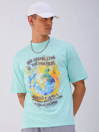 The Indian Garage Co Men Typography Printed Boxy Oversized Round Neck T-shirt