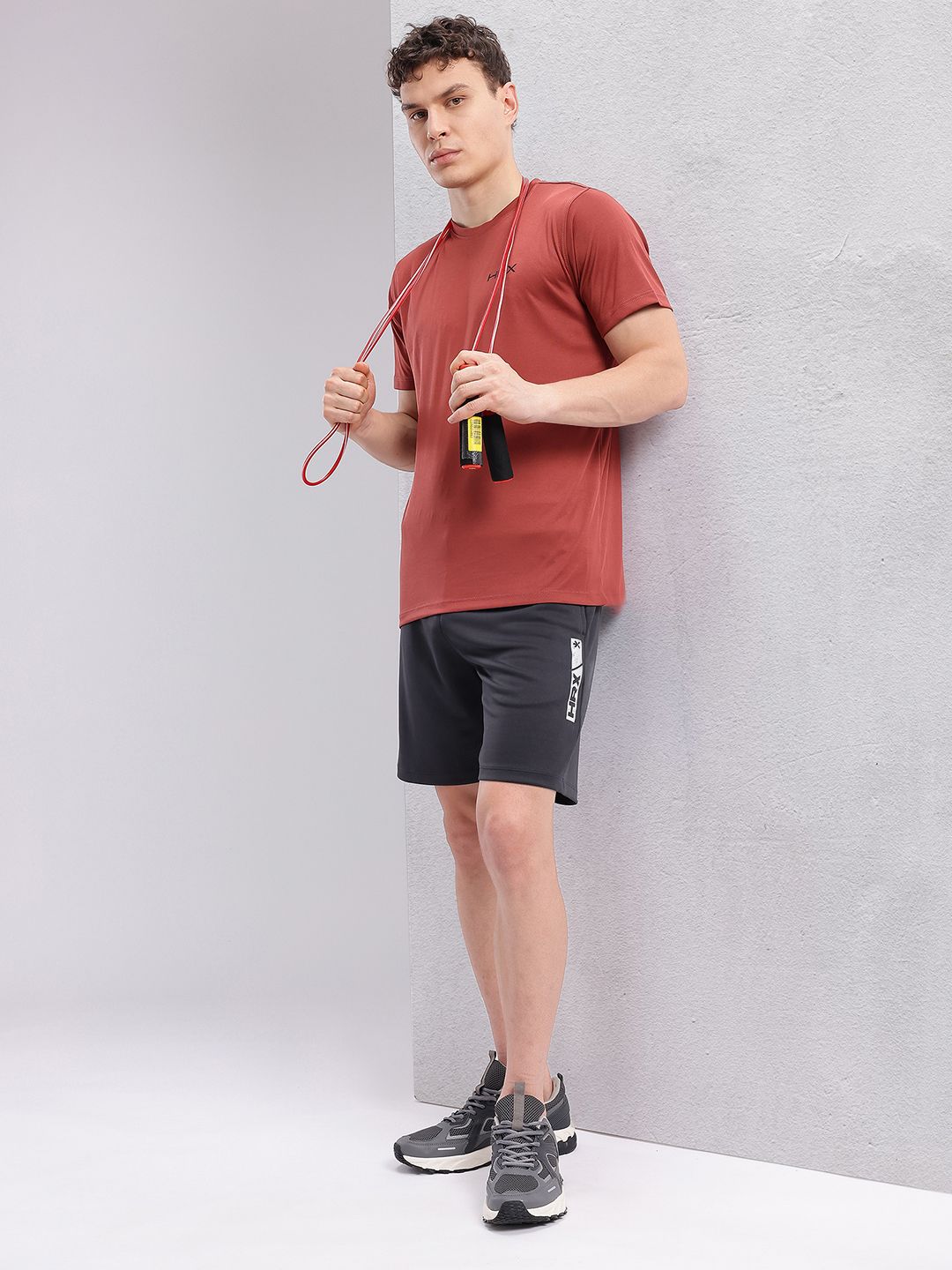 HRX by Hrithik Roshan Men Brand Logo Printed Mid-Rise Rapid-Dry Training Shorts