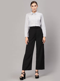 Style Quotient Women Grey Solid Classic Formal Shirt