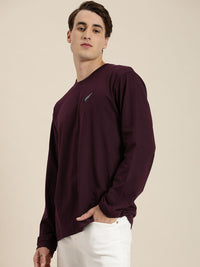 DILLINGER Men Burgundy Printed Cotton Oversized  T-shirt