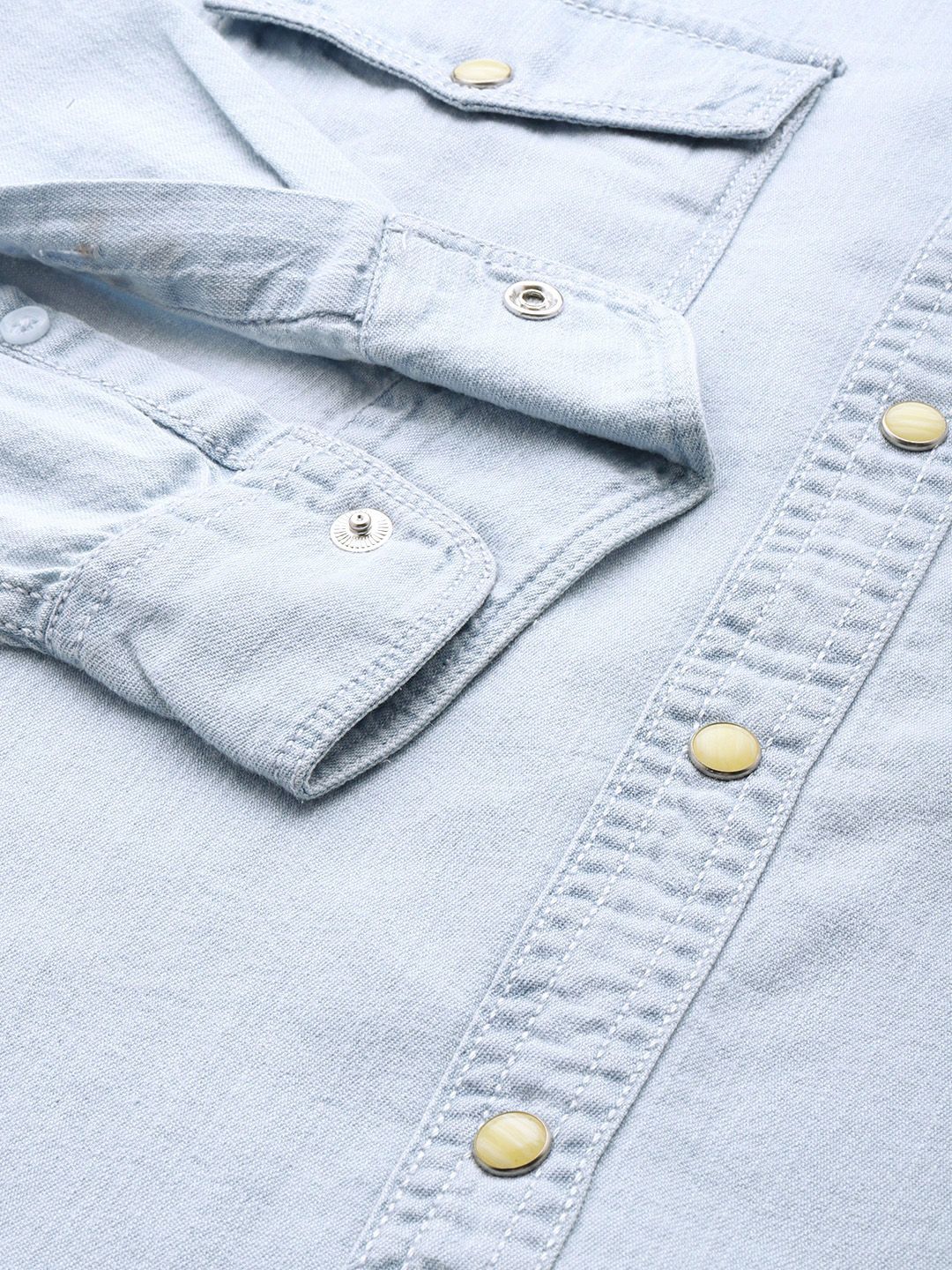 SPYKAR Slim Fit Opaque Chambray Pure Cotton Casual Shirt