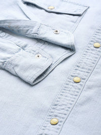 SPYKAR Slim Fit Opaque Chambray Pure Cotton Casual Shirt
