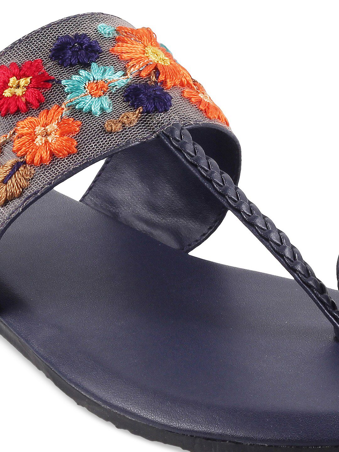Metro Women Blue One Toe Flats