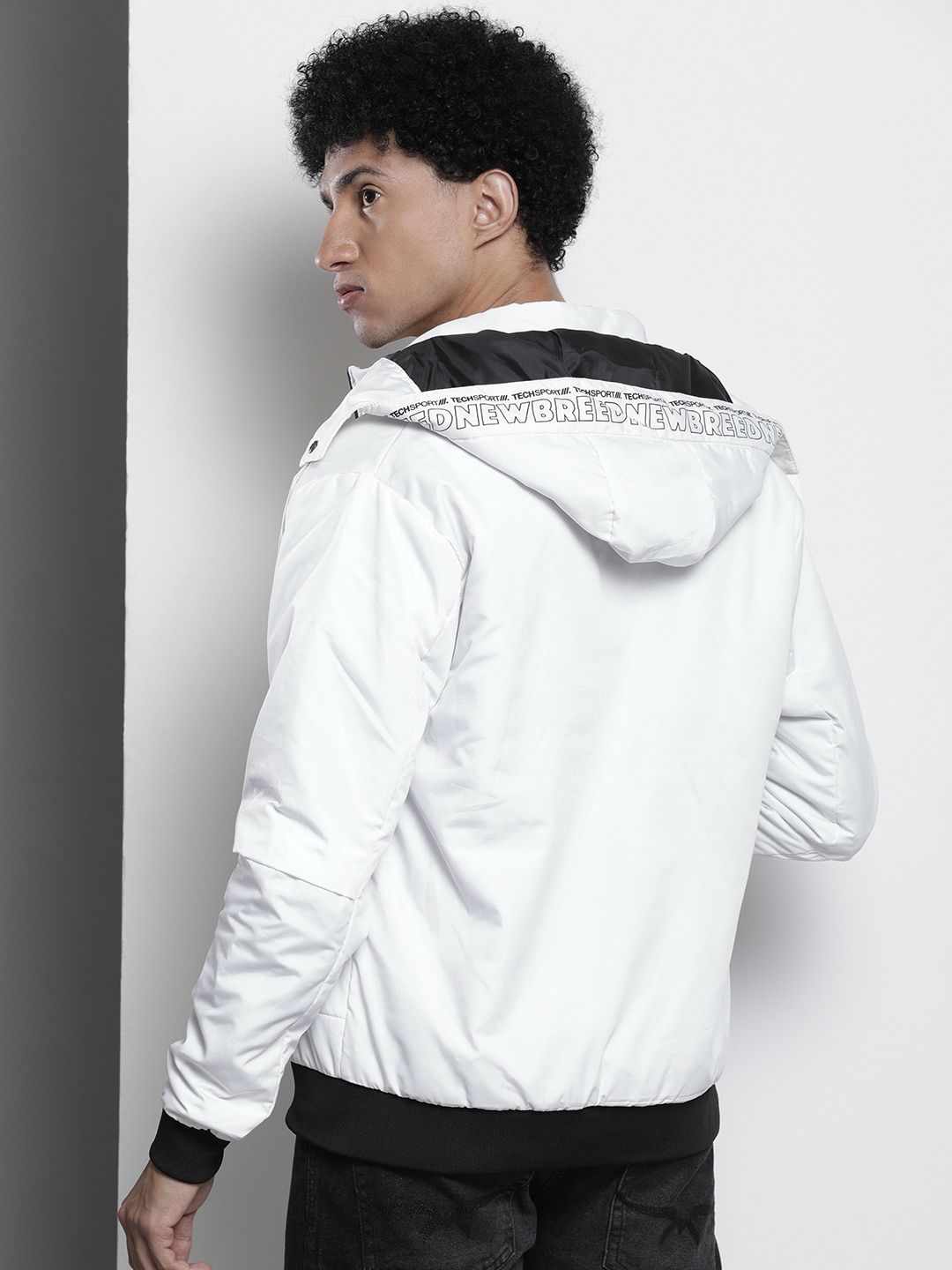 The Indian Garage Co Men Zip-Front Bomber Jacket with Detachable Hood
