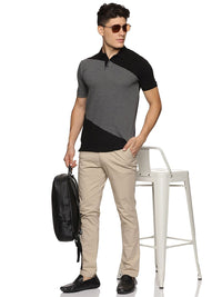 ADRO Colourblocked Cotton Polo Collar T-shirt
