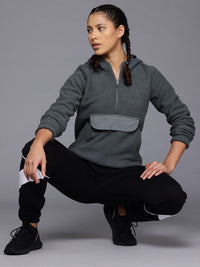 HRX by Hrithik Roshan Hooded Half-Zipper Sweatshirt