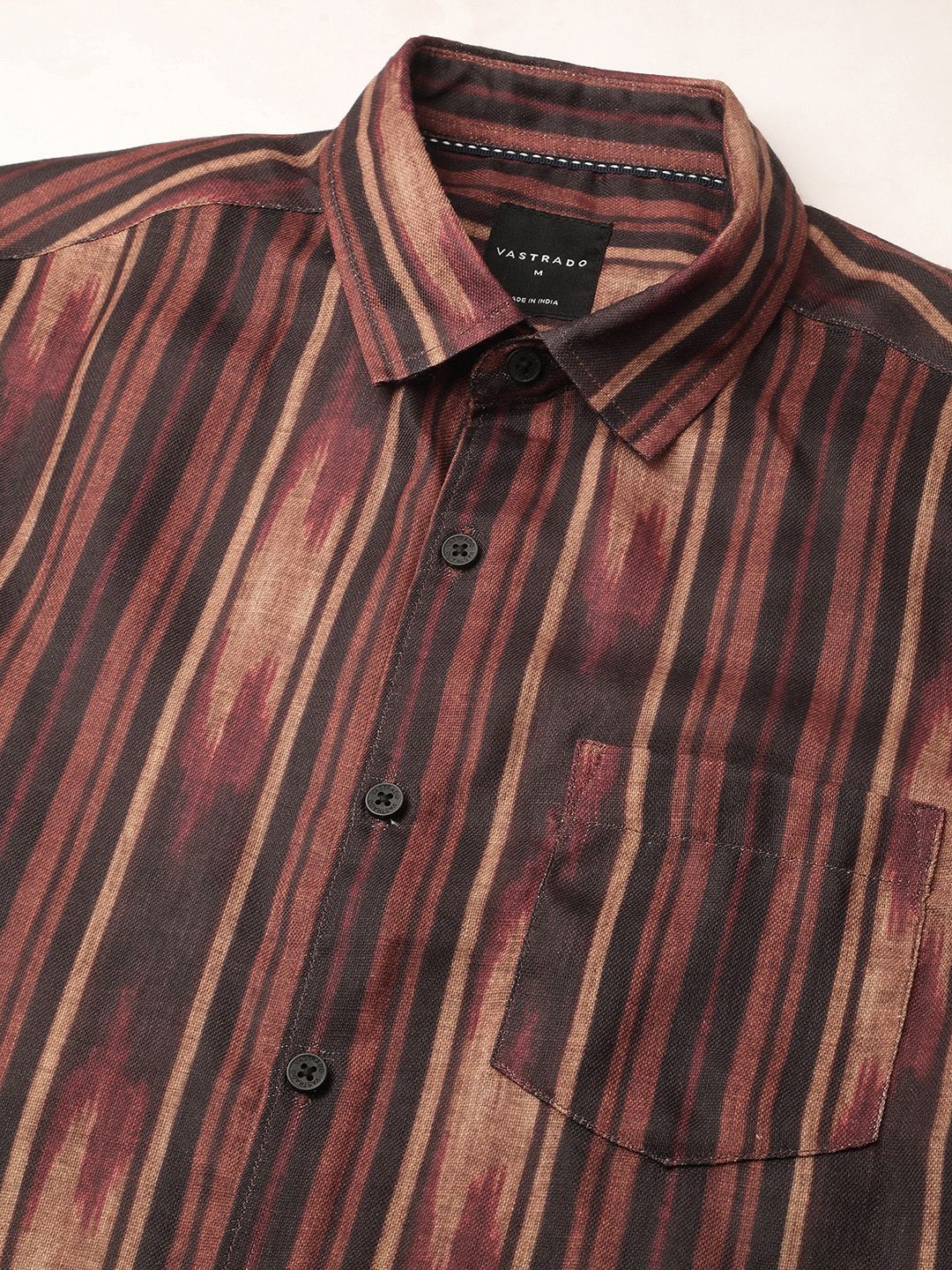 VASTRADO Men Classic Slim Fit Multi Stripes Opaque Striped Casual Shirt