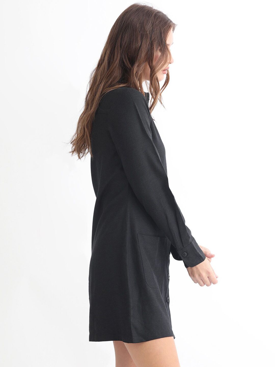 RAREISM Shirt Collar Shirt Mini Dress