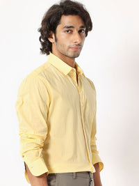 RARE RABBIT Men Flees Spread Collar Slim Fit Opaque Pure Cotton Shirt
