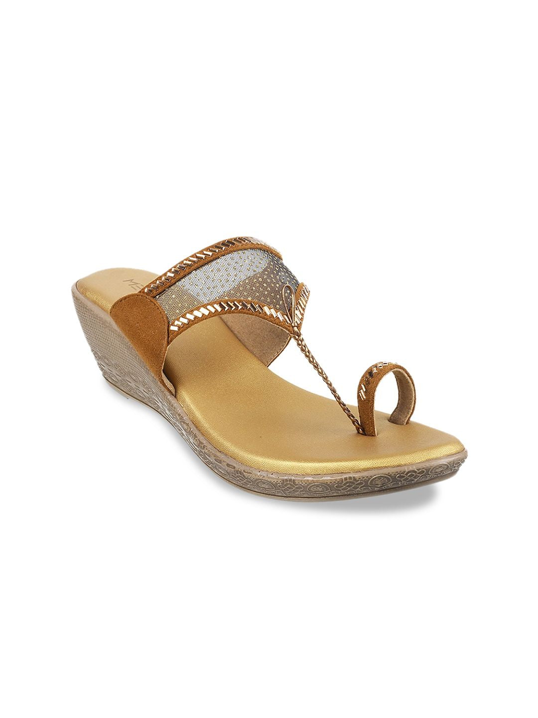 Metro Open Back Embellished Wedge Heels