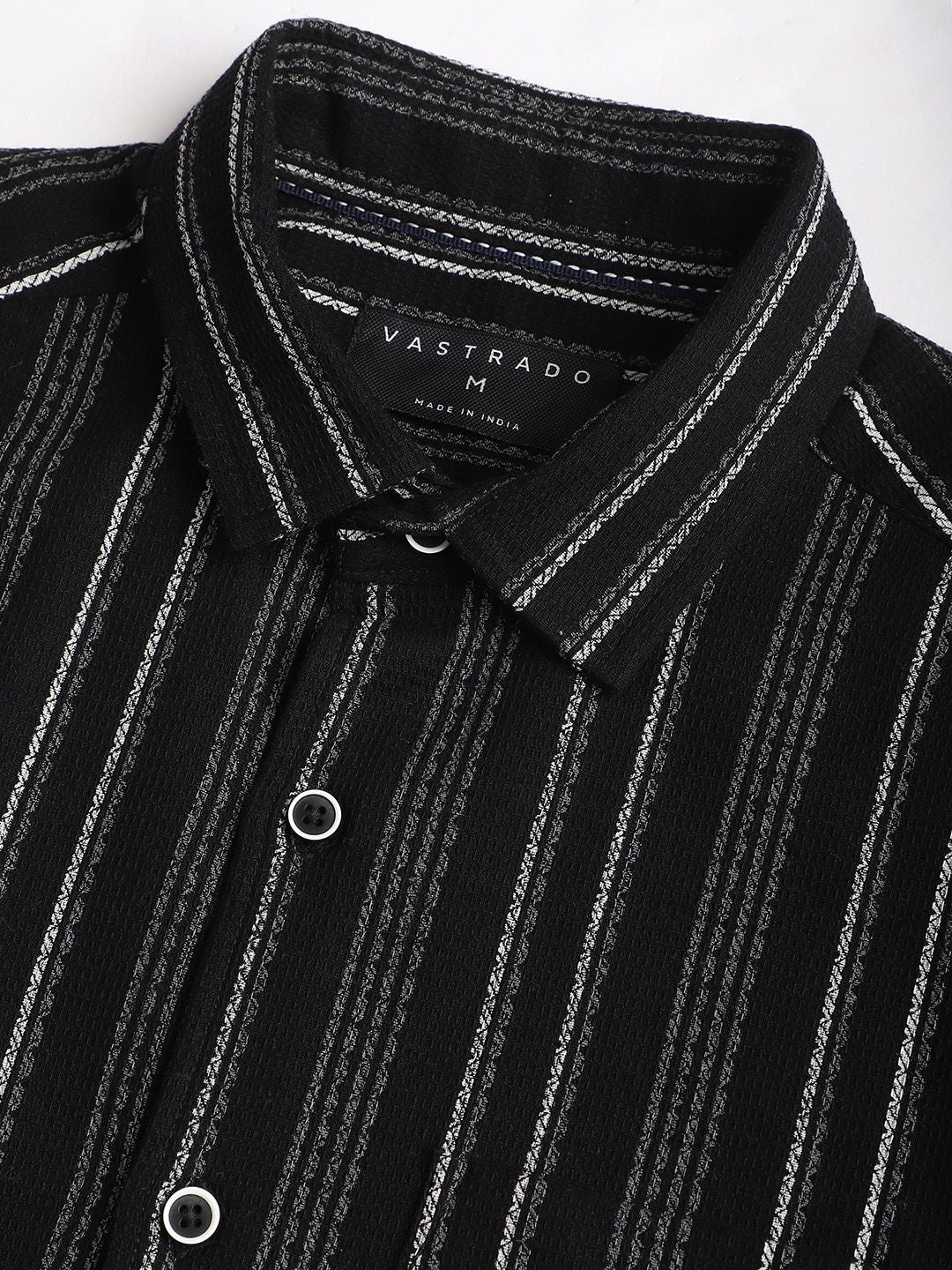 VASTRADO Men Classic Slim Fit Opaque Striped Casual Shirt