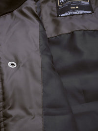 The Indian Garage Co Men Charcoal Grey Solid Padded Jacket