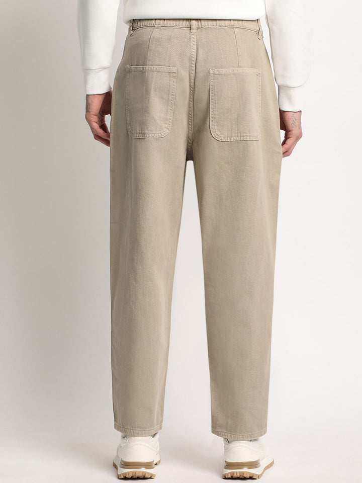 THE BEAR HOUSE Men Pleated Relaxed Fit Clean Look Pure Cotton Jeans
