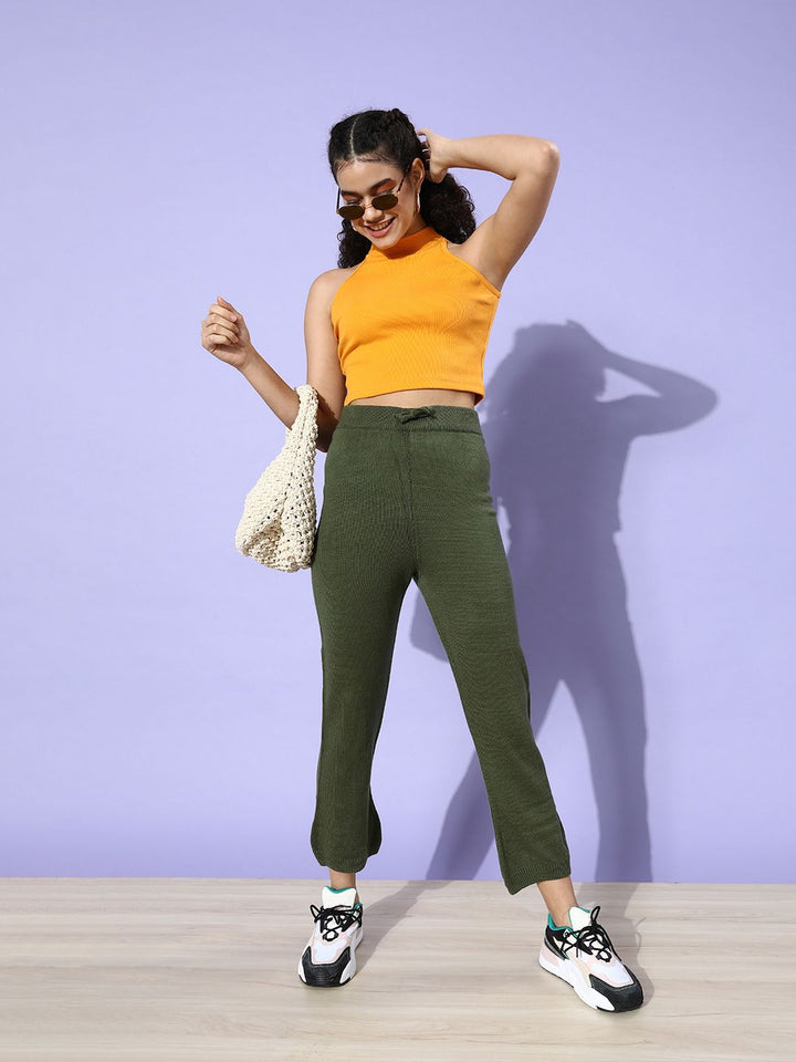 STREET 9 Woman Bright Yellow Solid Cropped Top