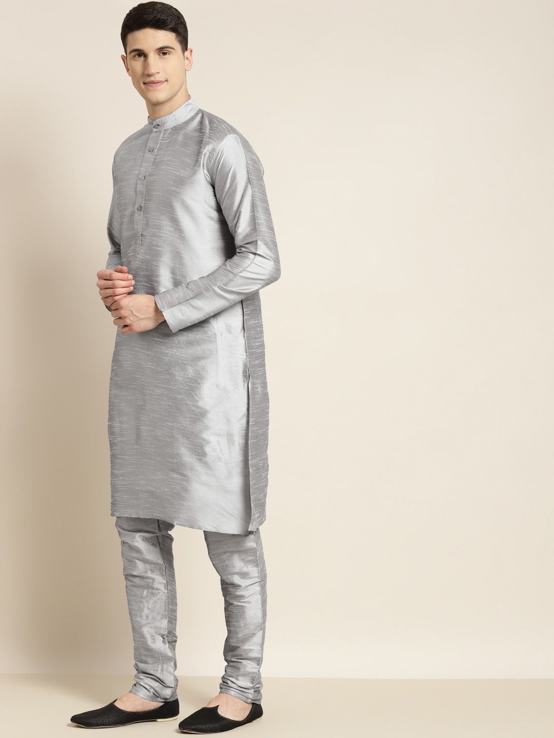 SOJANYA Mandarin Collar Regular Kurta With Pyjamas & Nehru Jacket