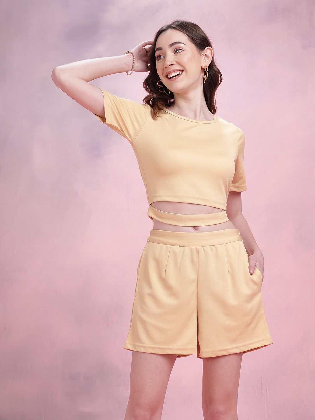DressBerry Cut-out Detail Top with Shorts Co-Ord Set