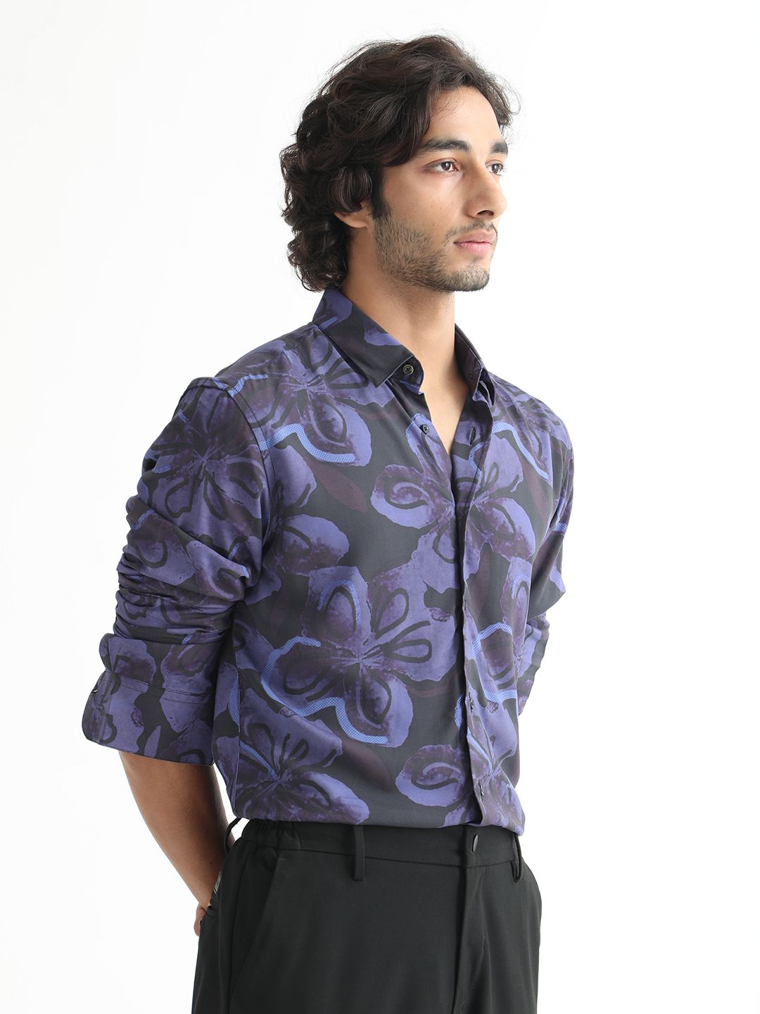 RARE RABBIT Men Daize Slim Fit Floral Printed Shirt