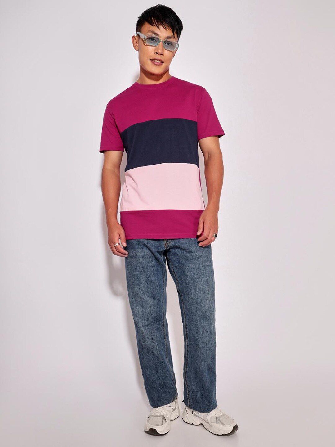 Bewakoof Men Colourblocked Pure Cotton T-shirt