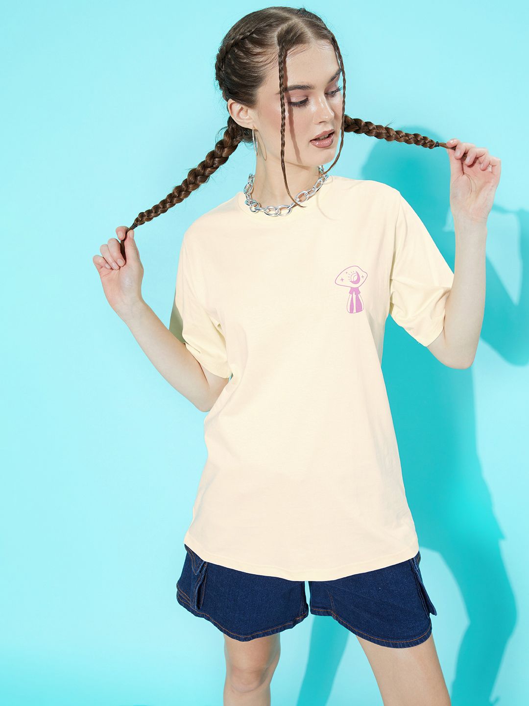 Difference of Opinion Pure Cotton Printed Oversized T-shirt