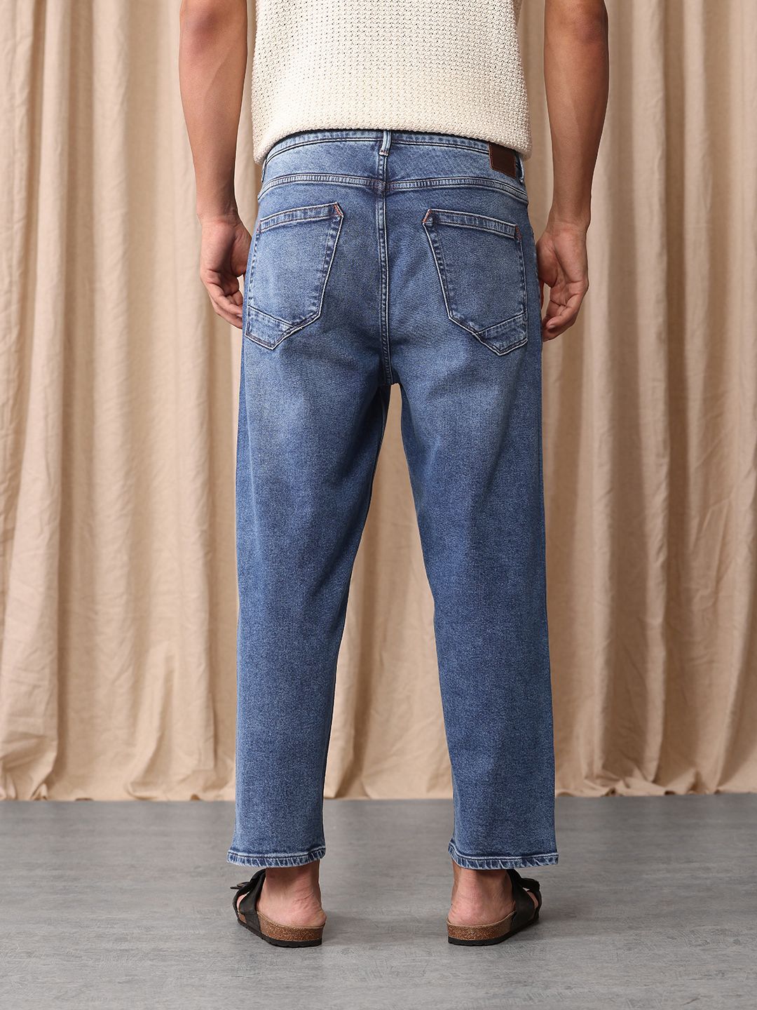 Mr Bowerbird Men Tapered Cropped Light Fade Stretchable Jeans