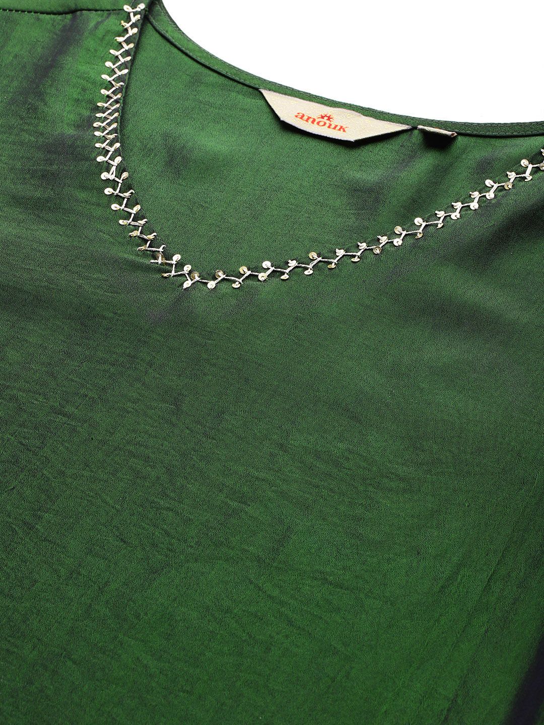Anouk Tyohaar Collection Sequinned Kurta with Trousers & Dupatta