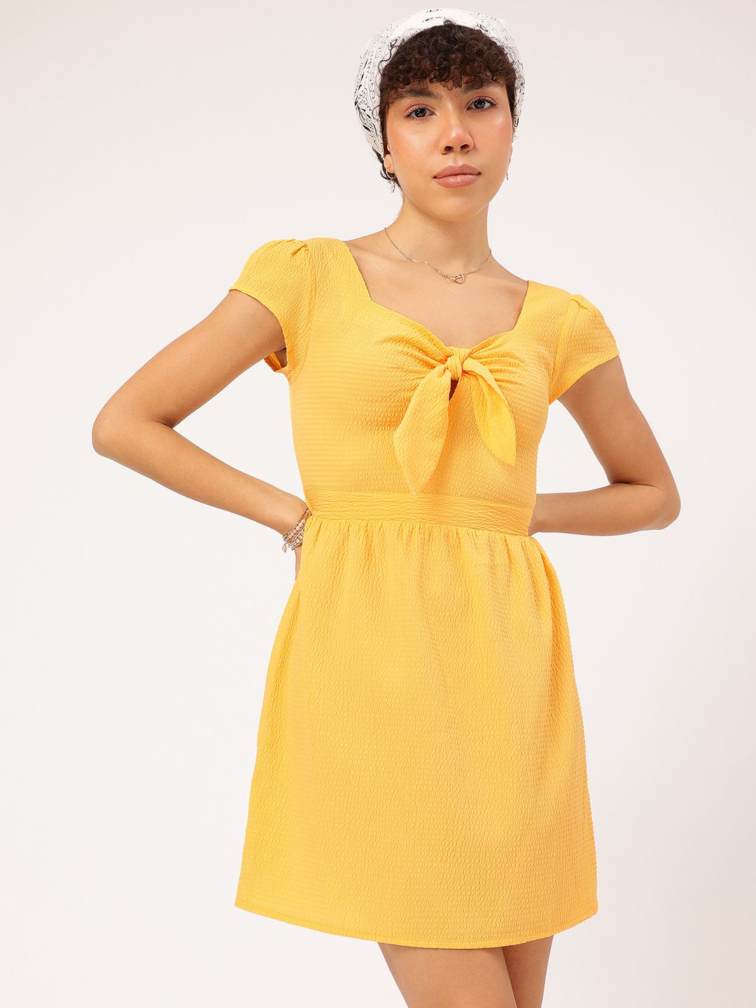 DressBerry Dreamy Drip Seersucker A-Line Mini Dress