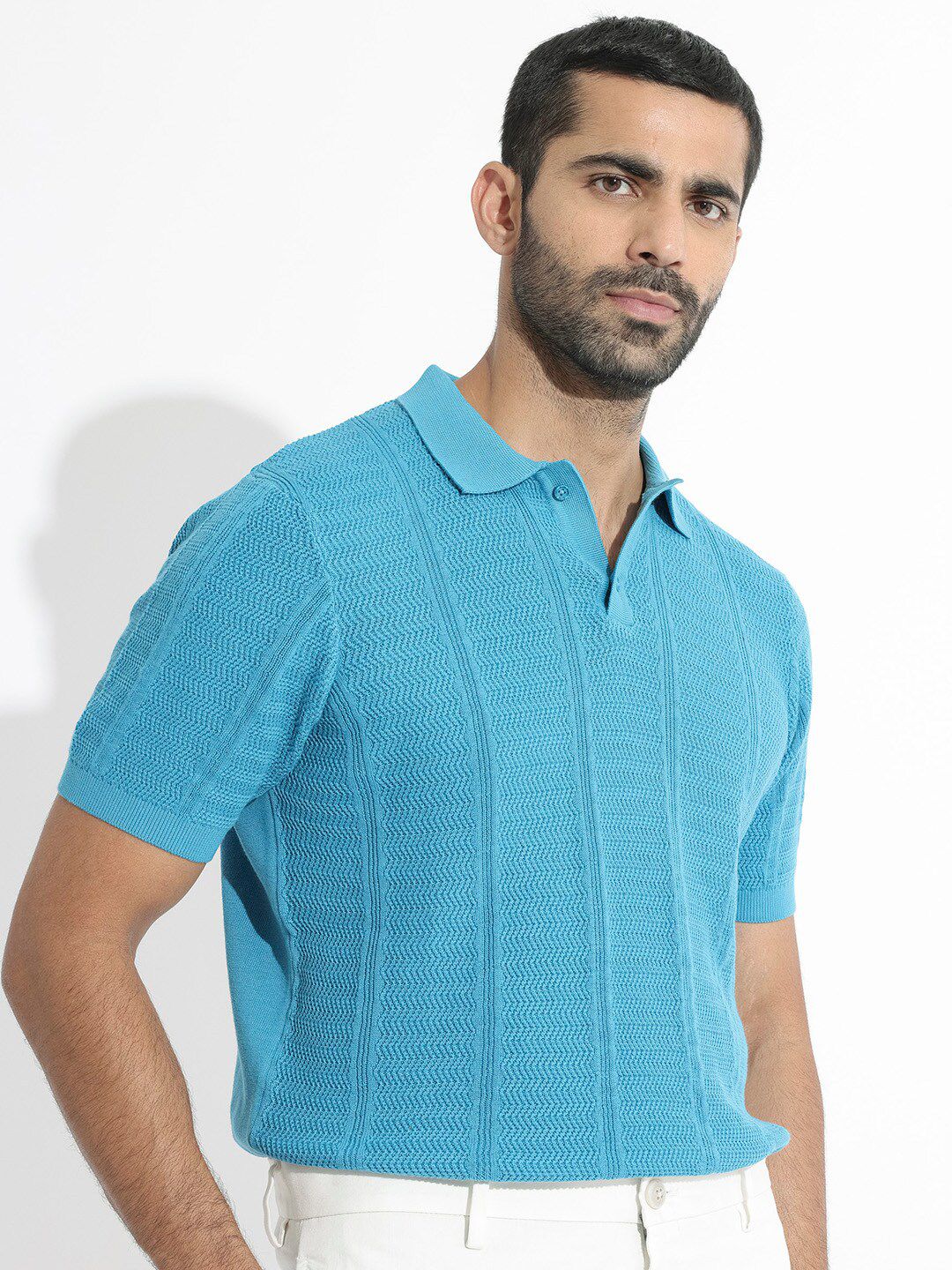 RARE RABBIT Men Mesk Polo Collar Slim Fit Cotton T-Shirt