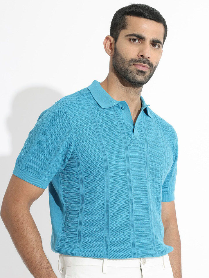 RARE RABBIT Men Mesk Polo Collar Slim Fit Cotton T-Shirt